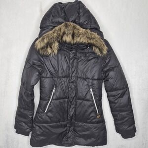 G Star Faux Fur Lined Hood Whistler Coat Size Medium